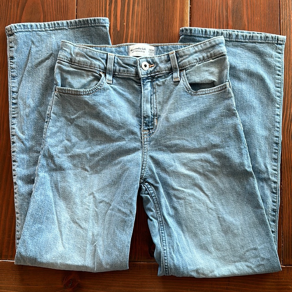 Girls High-waisted wide Leg Jeans